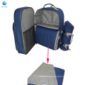 Picnic Backpack Bag with Insulated Cooler Compartment Dinnerware Picnic Pad Detachable Wine Holder